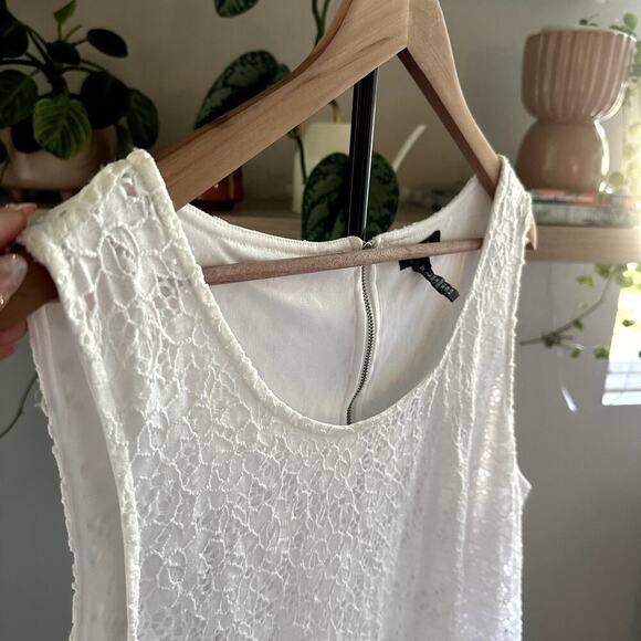 Alfani Woman White Lace Shift Dress Plus Size 3X Sleeveless Feminine Chic - Picture 3 of 7